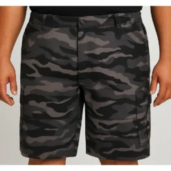 Bigdude Elasticated Waist Cargo Camo Shorts Charcoal -Big Dude Clothing Shop f465d32b life1 us25sh28 07 charcoal203