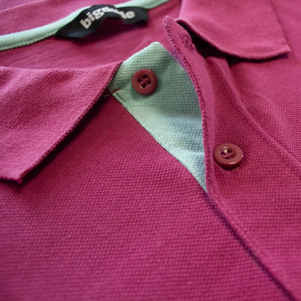 Bigdude Contrast Placket Polo Shirt Mauve 4 Bigdude Contrast Placket Polo Shirt Mauve - Image 4