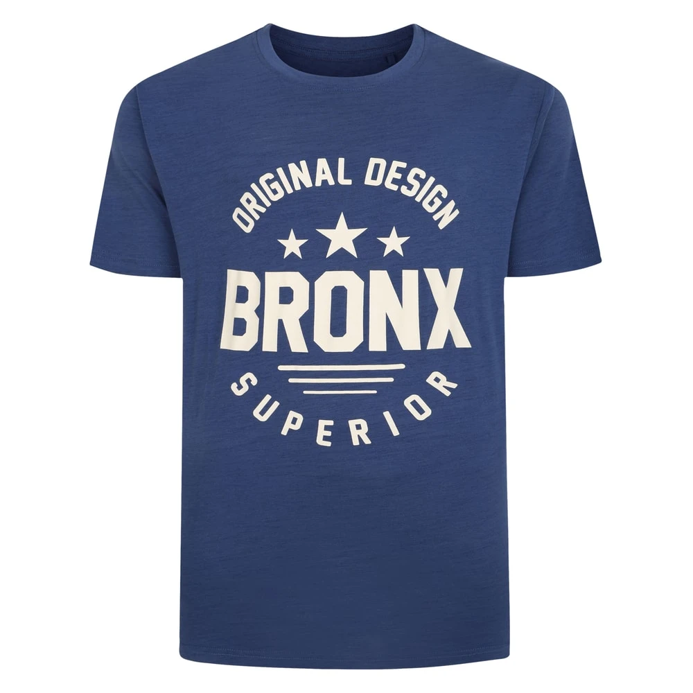 Bigdude Space Dye Bronx Print T-Shirt Indigo 1 Bigdude Space Dye Bronx Print T-Shirt Indigo