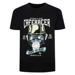 Bigdude Born To Ride Print T-Shirt Black