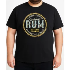Bigdude Caribbean Rum Print T-Shirt Black -Big Dude Clothing Shop f83c272d life1 us24ts83 01 black
