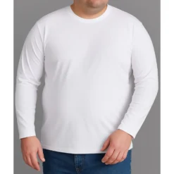 Bigdude Long Sleeve T-Shirt White -Big Dude Clothing Shop f91d36b8 life1 us21lts01 04 white