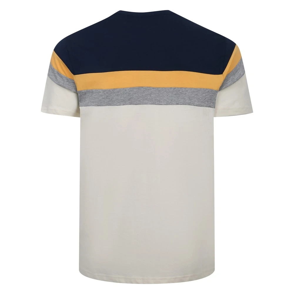 Bigdude Striped Colour Block T-Shirt Navy 2 Bigdude Striped Colour Block T-Shirt Navy - Image 2