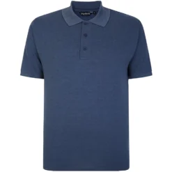 Bigdude Plain Polo Shirt Denim -Big Dude Clothing Shop fa03ebb8 bluemarlpolo 1