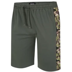 Bigdude Camo Side Panel Loopback Jogger Shorts Green