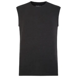 Bigdude Plain Sleeveless T-Shirt Charcoal