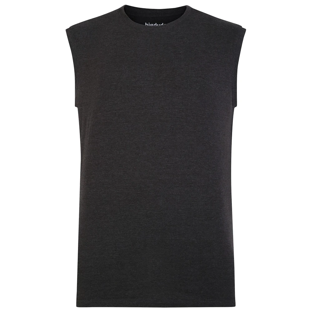 Bigdude Plain Sleeveless T-Shirt Charcoal 1 Bigdude Plain Sleeveless T-Shirt Charcoal
