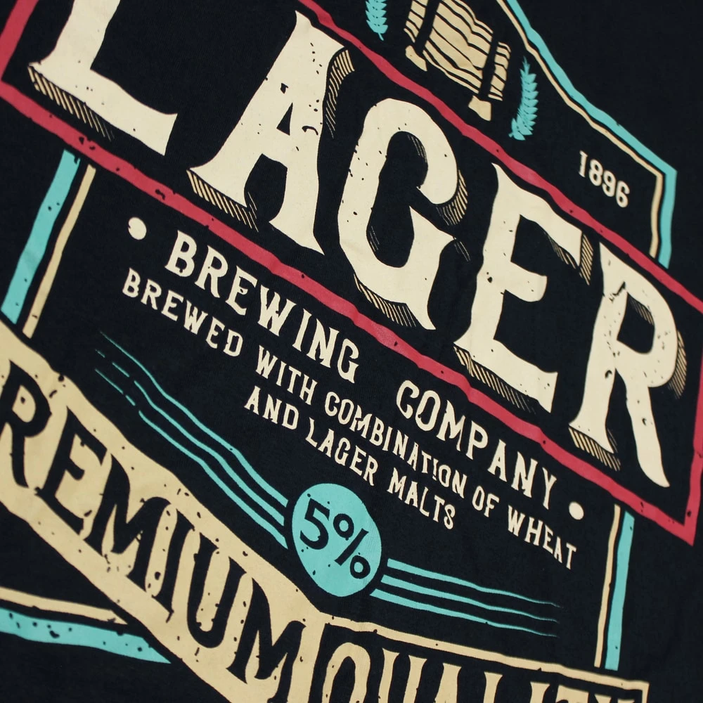 Bigdude Lager Print T-Shirt Black 4 Bigdude Lager Print T-Shirt Black - Image 4