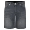 Bigdude Stretch Denim Shorts With Whiskers Grey Wash
