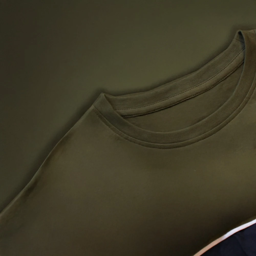 Bigdude Colour Block T-Shirt Khaki/Navy 5 Bigdude Colour Block T-Shirt Khaki/Navy - Image 5