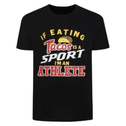 Bigdude Tacos Is A Sport Print T-Shirt Black