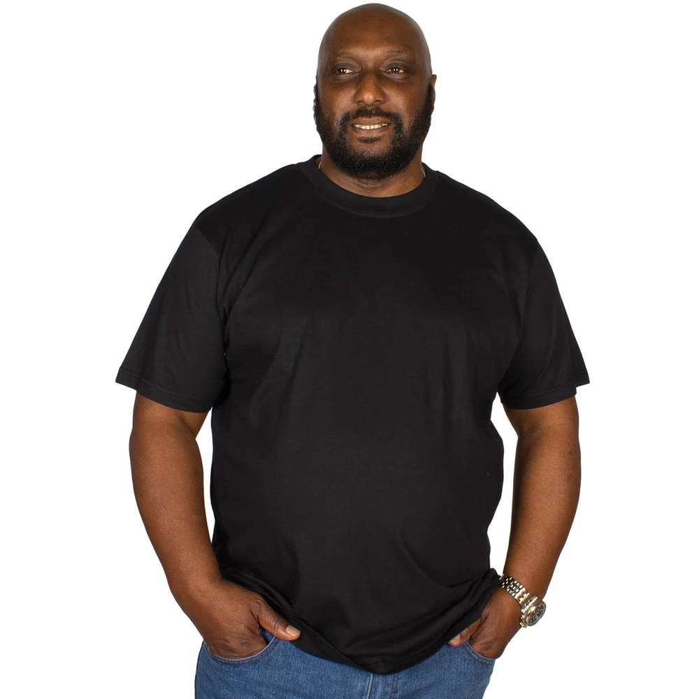 Bigdude Plain Crew Neck T-Shirt Black 4 Bigdude Plain Crew Neck T-Shirt Black - Image 4