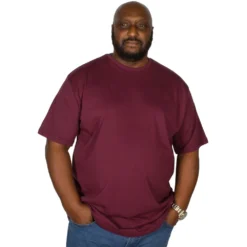 Bigdude Plain Crew Neck T-Shirt Burgundy -Big Dude Clothing Shop img 2387 clipped rev 1