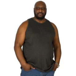 Bigdude Plain Vest Charcoal -Big Dude Clothing Shop img 6251 clipped rev 1