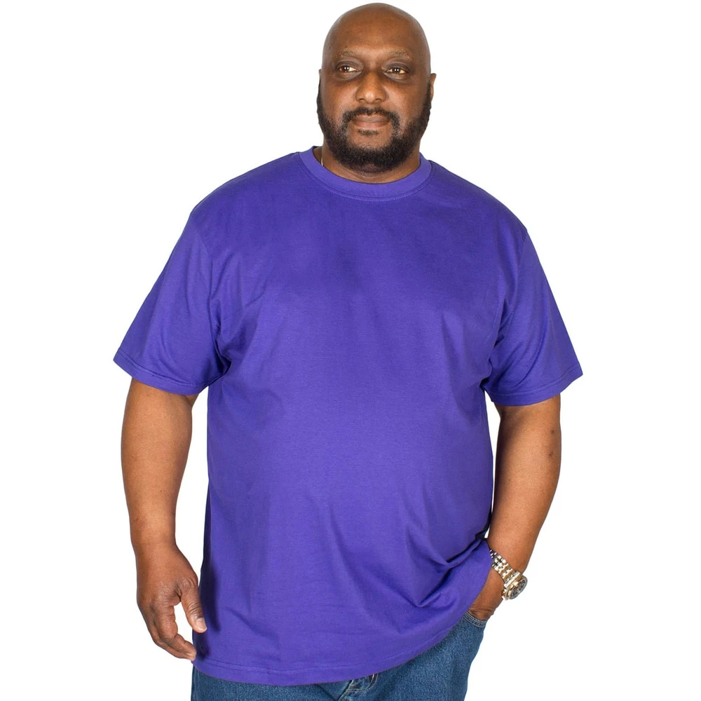 Bigdude Plain Crew Neck T-Shirt Violet 5 Bigdude Plain Crew Neck T-Shirt Violet - Image 5
