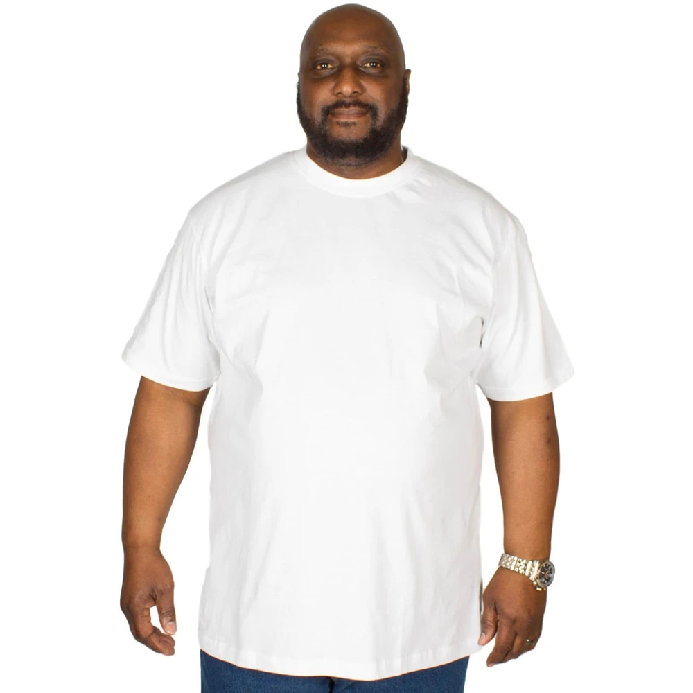 Bigdude Plain Crew Neck T-Shirt White 5 Bigdude Plain Crew Neck T-Shirt White - Image 5