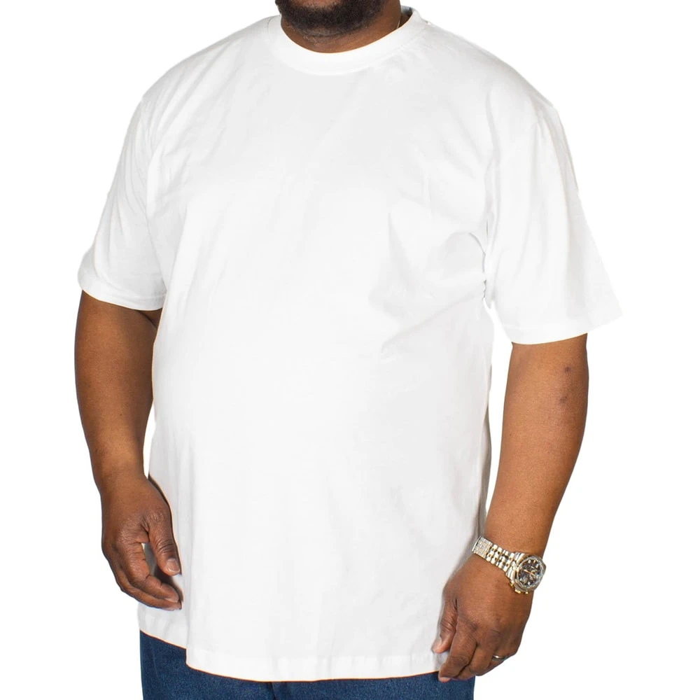 Bigdude Plain Crew Neck T-Shirt White 2 Bigdude Plain Crew Neck T-Shirt White - Image 2