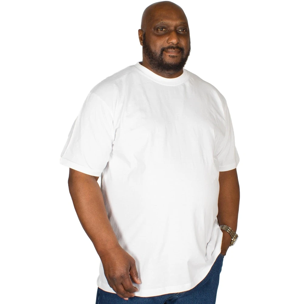 Bigdude Plain Crew Neck T-Shirt White 4 Bigdude Plain Crew Neck T-Shirt White - Image 4