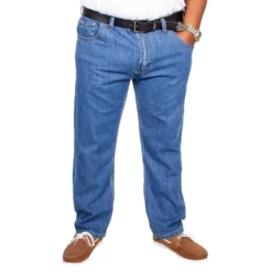 Bigdude Elasticated Waist Jeans Mid Wash -Big Dude Clothing Shop img 7030 clipped rev 1 1