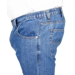 Bigdude Elasticated Waist Jeans Mid Wash -Big Dude Clothing Shop img 7033 clipped rev 1