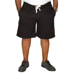 Bigdude Fleece Cargo Shorts Black -Big Dude Clothing Shop img 8757 clipped rev 1 1 1