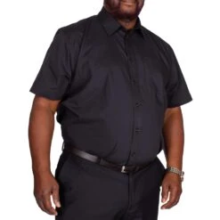Bigdude Classic Short Sleeve Poplin Shirt Black