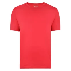 Bigdude Plain Crew Neck T-Shirt Red Space Cherry