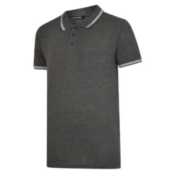 Bigdude Tipped Polo Shirt Charcoal 8 Bigdude Tipped Polo Shirt Charcoal -Big Dude Clothing Shop tipped pique polo charcoal 2