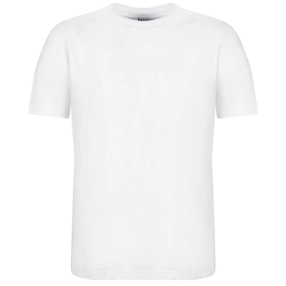 Bigdude Plain Crew Neck T-Shirt White 6 Bigdude Plain Crew Neck T-Shirt White - Image 6
