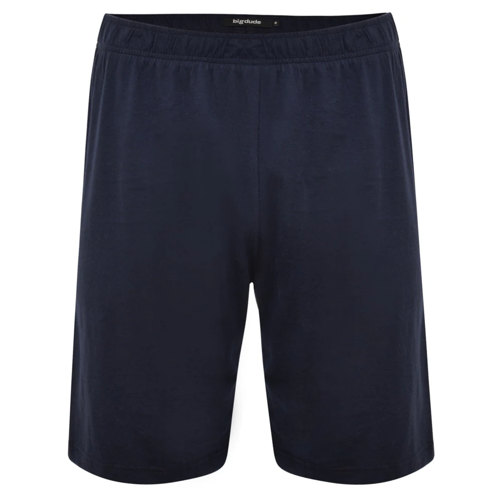 Bigdude Twin Pack Classic Pyjama Shorts Navy 2 Bigdude Twin Pack Classic Pyjama Shorts Navy - Image 2